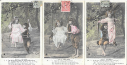 Fantaisie - Série 783: Couple D'enfants Sur Une Balançoire - Gentil Printemps - Collection De 5 Cartes Colorisées - Sammlungen & Sammellose