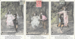 Fantaisie - Série 783: Couple D'enfants Sur Une Balançoire - Gentil Printemps - Collection De 5 Cartes Colorisées - Verzamelingen & Kavels