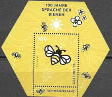 AUSTRIA, 2023, MNH,INSECTS, BEES, S/SHEET - Abeilles