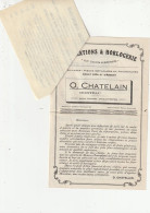 PUBLICITE REPARATIONS ET HORLOGERIE - O. CHATELAIN - MORTEAU - 25 - Werbung