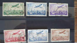 Poste Aerienne . Avions Survolant Paris  Numero 8/13  , Cote 55 Euros - 1927-1959 Matasellados