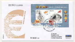 MALTE / CHYPRE - 2 Enveloppes FDC - Emission Commune EURO 11.2008 - - Malte