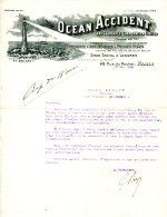 FACTURE.PARIS.COMPAGNIE D'ASSURANCES.THE OCEAN ACCIDENT. - Banco & Caja De Ahorros