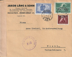 Hongrie Lettre Censurée Pour L'Autriche 1949 - Cartas & Documentos