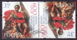 POLAND 2023  600th Anniversary Of The Parish Of St. Florian In Brwinów  Tete Beche USED - Gebruikt