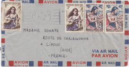 32990# LETTRE Obl PAPEETE RP TAHITI 1959 POLYNESIE FRANCAISE Pour LIMOUX AUDE - Storia Postale