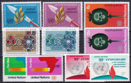 UNO NEW YORK 1973 Mi-Nr. 254-63 Kompletter Jahrgang/complete Year Set ** MNH - Nuevos