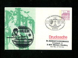 "BUNDESREPUBLIK DEUTSCHLAND" 1983, Privat-Aerogramm "BUNDESWEHR, Heer" SSt. "Bad Mergentheim" (15367) - Enveloppes Privées - Oblitérées