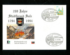 "BUNDESREPUBLIK DEUTSCHLAND" 1994, Privatganzsachenumschlag "Stadtbrand Sulz", SSt. (15400) - Private Covers - Used