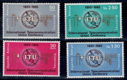 KENIA , UGANDA & TANZANIA 1965 100 YEARS INTERNATIONAL TELECOMMUNICATION UNION MI No 140-3 MNH VF!! - Kenya, Ouganda & Tanzanie