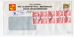 1996. YUGOSLAVIA,SERBIA,BELGRADE,RECORDED JUGOPETROL HEADED COVER,INFLATION,INFLATIONARY MAIL - Storia Postale