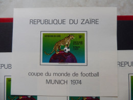 Zaire Luxe Football Munich Non Emis Non Dentelé Ongetand Lx LX 842 Neuf ** Mnh  ( 1974 ) - Neufs