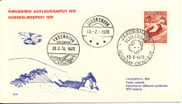 Greenland DOGSLED POST Jakobshavn Rodebay 13-2-1970 Sent To Denmark Helicopter In The Cachet - Storia Postale