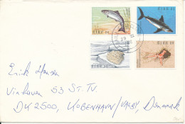 Ireland Cover Sent To Denmark 29-7-1982 With Complete Set Of 4 Fauna - Briefe U. Dokumente