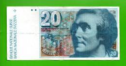 SUISSE . BILLET . BANQUE NATIONALE SUISSE 20 FRANCS . HORACE-BÉNÉDICT DE SAUSSURE - Réf. N°12807 - - Schweiz