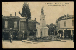 Médéa Place De La Liberté Et Monument Aux Morts 1931 - Medea