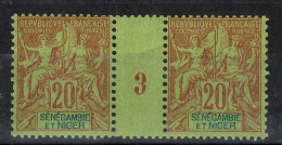 Sénégambie Et Niger - Paire N** MNH Luxe Du YV 7 Millésime 3 , Cote 275 Euros , Rare - Unused Stamps