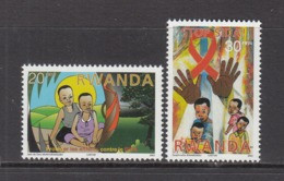 2003 Rwanda Rwandaise Aids Sida Health Two Low Values MNH - Autres & Non Classés