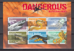 Australia 2006,Dangerous Australians,shark,snake,jellyfish,crocodile,octopus,MNH/Postfris(L4183) - Serpents