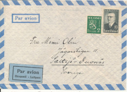 Finland Air Mail Cover Helsinki 23-7-1957 - Briefe U. Dokumente