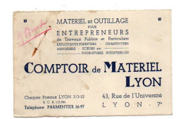 Carte De Visite Comptoir De Matériel Lyon Matériel Et Outillage Pour Entrepreneurs De Travaux Publics Et Particuliers - Cartes De Visite