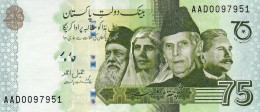 Pakistan 75 Rupees 2022 UNC Commemorative Note "75th Anniversary Of Pakistan’s Independence" - Pakistan