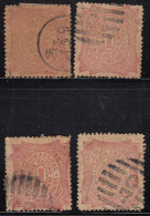 1p X 4 Diff., Shades Cochin Used 1898 - 1902  British India State,  - Cochin