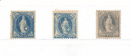 Suisse Helvetia N° 94 Et 96 Neuf * (petit Clair Sous Charnière Du 96) - Unused Stamps