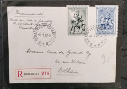 N°588/589 - 1Fr.50 Et 1Fr75 Obl. Sc SCHAERBEEK 4 Sur Lettre Recommandée Du 6-1-1942 Vers Dolhain - 21305 - Covers & Documents