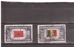1943 BANDIERE FLAGS ALBANIA BELGIUM - Used Stamps