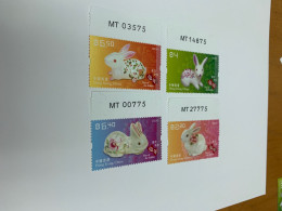 Hong Kong Stamp Rabbit New Year With Numbers 2023 Bunny Set Mint - Neufs