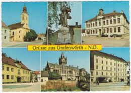 Grüsse Aus Grafenwörth - N.Ö.: Kirche, Marienstatue, Schule, Gemeinde, Schloß Grafenegg, Eder Mühle (Österreich/Austria) - Tulln