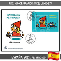 D0013.1# España 2021. FCD Humor Gráfico. Mikel Urmeneta (N) FES#6094 - FDC