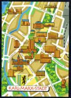 D9135 - Karl Marx Stadt - Scheuner Landkarte Stadtkarte - Bild Und Heimat Reichenbach - Chemnitz (Karl-Marx-Stadt 1953-1990)