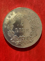 SILVER COIN MONETA ARGENTO ITALIA 1848 REPUBBLICA VENETA 5 LIRE "DIO PROTEGGE L ITALIA" 23 GRAMMI Diametro 37,5 Mm - Feudal Coins