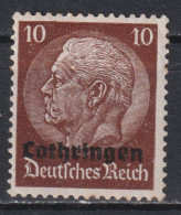 Timbre Neuf* Alsace Lorraine De 1940 N°10 Marron MH - Ungebraucht