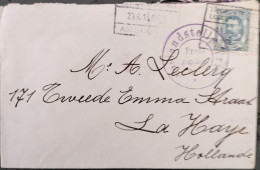 25c. Guillaume IV Obl. Griffe Ambulant TROISVIERGES LUXEMBOURG Sur Lettre Du 20.8.1915 Vers La Haye (P-B) + Dc Violette - 1906 Guglielmo IV