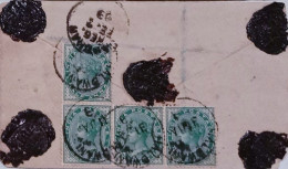 BRITISH INDIA 1903 QV 4 X 1/2a Half Anna FRANKING On 1/2a QV Stationery "JAYPORE STATE" REGISTERED COVER, NICE CANC F&B - Jaipur