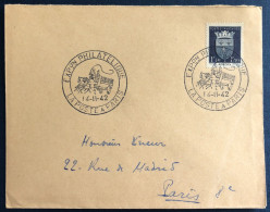 France, N°558 Sur Enveloppe, Commémoratif EXPon PHILATELIQUE PARIS 1942 - (B3042) - Commemorative Postmarks