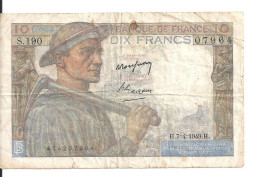 FRANCE 10 FRANCS 1949 VF P 99 F - 10 F 1941-1949 ''Mineur''