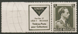 TIMBRE Belgique - COB PU114** - 1938/39 - Unifil - Cote 42 - Mint