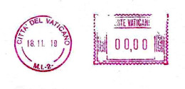 VATICANO - 2019 DSSUI Sez. Migranti E Rifugiati (MI-2) - Ema Affranc. Mecc.rossa Red Meter Su Busta Non Viaggiata - 1880 - Maschinenstempel (EMA)