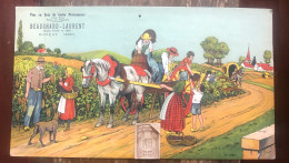 -SUPER CALENDRIER DE 1933 - BEAUCHARD-LAURENT A BIOZAT ALLIER -VINS EN GROS DE TOUTES PROVENANCES-SCENE DE VENDANGE - Tamaño Grande : 1921-40