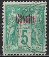 KAVALLA 1893-1900 French Office: French Stamps Overprinted CAVALLE On 5 Ct  Dark Green Vl. 1 - Kavala