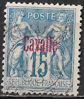 KAVALLA 1893-1900 French Office: French Stamps Overprinted CAVALLE On 15 Ct Blue Vl. 5 - Kavala