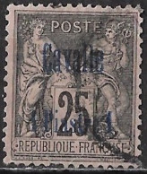 KAVALLA 1893-1900 French Office: French Stamps Overprinted CAVALLE 1 Piastre On 25 Ct Black / Rose Vl. 6 - Cavalle