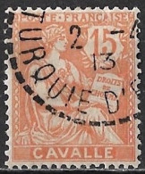 KAVALLA 1902-1912 French Office: French Stamps With Inscription CAVALLE 15 Ct Orange Vl. 12 A - Cavalle