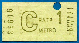 RATP Ticket De Métro De Première Classe C 1 - Europe