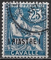 KAVALLA 1902-1912 French Office: French Stamps With Inscription CAVALLE 25 Ct Blue Overprinted 1 Piastre Vl. 13 - Cavalle