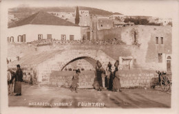 ISRAEL - Nazareth - Carte Photo Virgin's Fountain - Animé - Carte Postale Ancienne - Israël